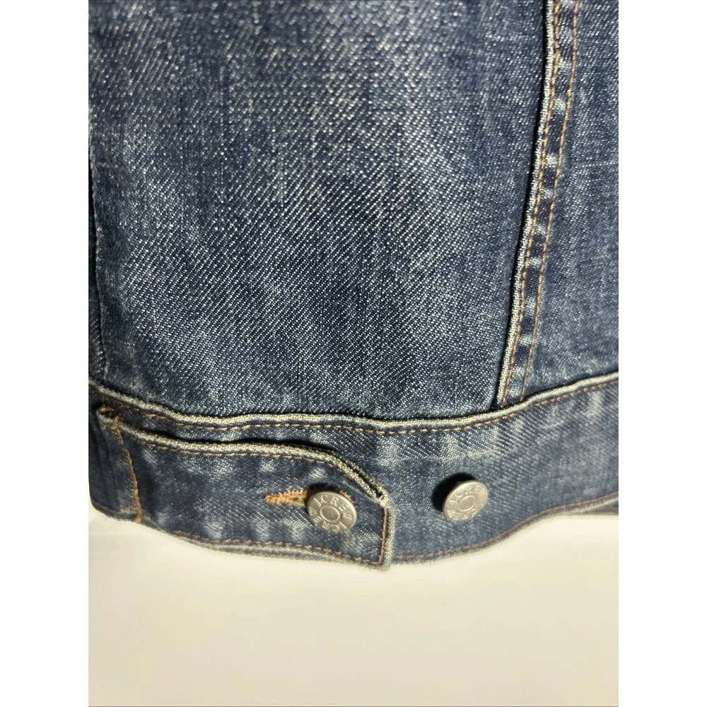 J Crew Dark Wash Distress Long Sleeve Denim Jacket Women's Size S - Picture 3 of 12